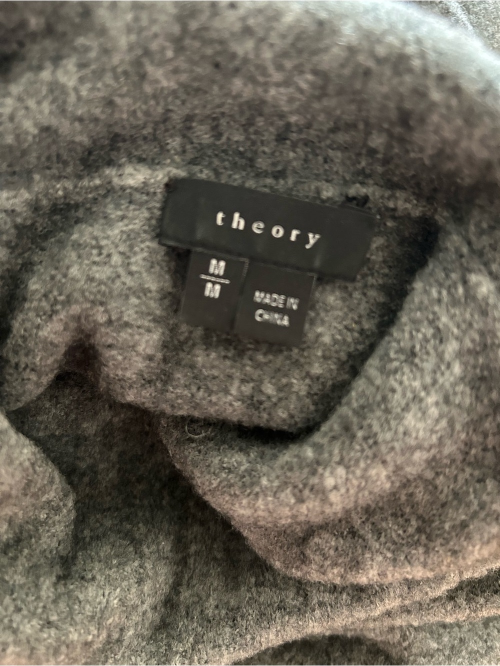 Theory cowl neck turtleneck Gray Wool-Blend Knit Sweater